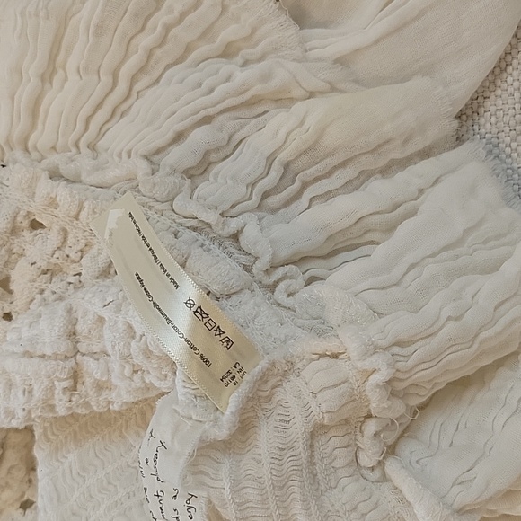 FP One FREE PEOPLE Romantic Rory Top Cotton Gauze Ivory White XS - Picture 12 of 12